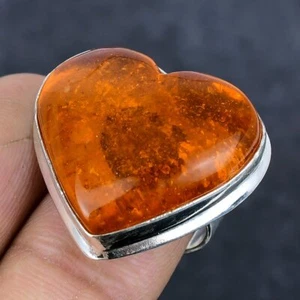 Baltic Amber Gemstone 925 Sterling Silver Jewelry Ring Size 7.5 X-Mas Gift Z387 - Picture 1 of 4