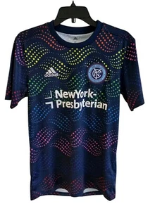 Adidas New York City NYC FC Football Club Presbyterian All over Print Blue MLS S - Picture 1 of 9