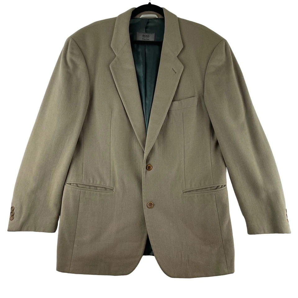 Blazer Hugo Boss Easy Line Hecho en Italia Mezcla Cachemira Beige 40L Foto 1 de 4