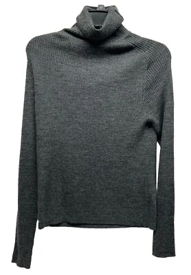 Suéter de cuello alto de lana merino manga larga gris talla S J. Peterman para mujer (S6) Foto 1 de 4