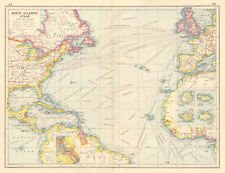 NORTH ATLANTIC OCEAN. inset Panama Canal;Gran Canaria;Madeira. Cables 1920 map