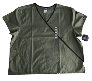 Cherokee Scrub Top Women’s Sz 4XL Nursing Medical Olive Green - Picture 1 of 10