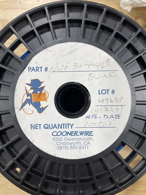 Cooner Wire Company NUF30-4046 超柔性 PVC 导线,蓝色,1000 英尺 — 第 1/2 张图片