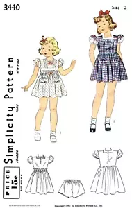 VESTIDO NIÑA Simplicity 3440 Patrón Falda 1/2/3 SIN ESTAMPAR - Imagen 1 de 6