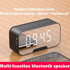 Speaker Wireless Bluetooth & Smart Portable Stylish Mirror Alarm Clock Brand New