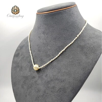 HANASHINJU 14 мм Японии мастер резной морской воды жемчуг ожерелье кеши жемчуг свадьбы - Изображение 1 из 4