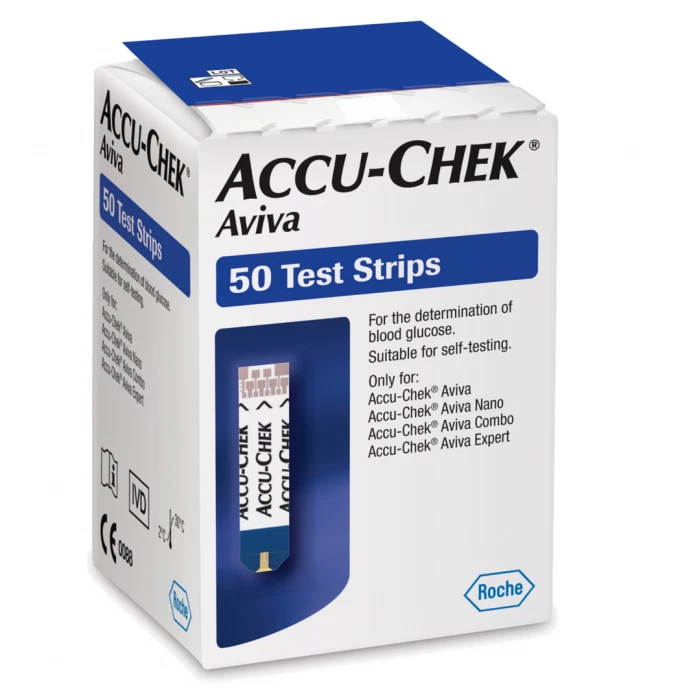 50 Accu-chek Aviva strisce reattive diabete test glucosio scadenza: 02-2027