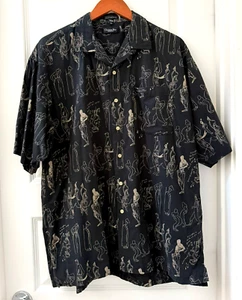 Christian Dior Men's Black Sculpture Figure Study Print Button Down Shirt XL - Picture 1 of 5