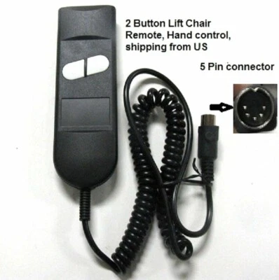 UK 2-Button 5 pin Hand Controller for Okin Limoss Power Recliner or Lift Chair