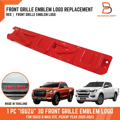 ISUZU RED 3D FRONT GRILLE EMBLEM LOGO REPLACEMENT FIT ISUZU D-MAX UTE 2020-2023 - image 1 of 4