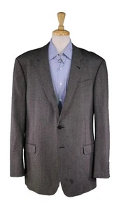 Armani Collezioni Current Silver/Black Woven Wool-Silk 2Btn Sportcoat Blazer 46L - Picture 1 of 12