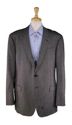 Blazer Armani Collezioni Sportcoat Plateado Negro Tejido Lana Seda 2Btn 46L Foto 1 de 4