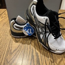 Asics Gel-1130V Black White Mesh Volleyball Sneakers Women Size 6 1/2 B953N