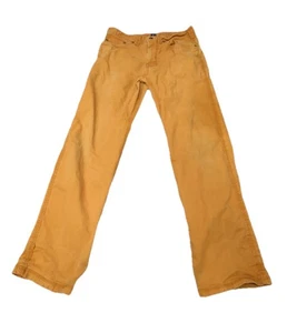 PrAna Pants Bronson Cotton Canvas Cargo Yellow Tan Hiking Men's 31x34 - Picture 1 of 10