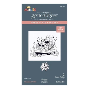 Spellbinders Better Press ~ STEAMBOAT WILLIE ~ BP-313 ~ Colección Ratón Clásico - Imagen 1 de 5
