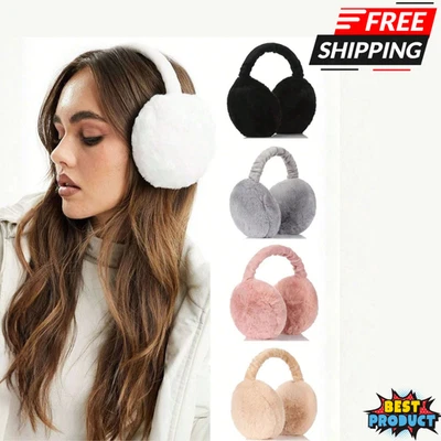 Orejeras plegables de felpa suave - Calentadores de oídos cómodos unisex para invierno al aire libre Foto 1 de 4