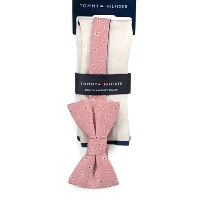 Tommy Hilfiger Men's Floral Bow Tie & Solid Pocket Square Set - Pink - Image 1 of 3
