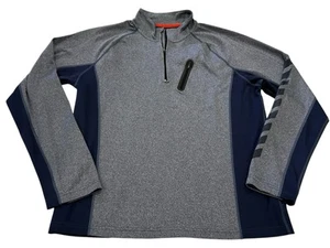 Land’s End Sport Men’s Large 1/4 zip With Media Pocket Blue - Picture 1 of 5