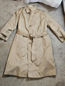 42 Reg Vintage Misty Harbor Trenchcoat gefüttert khaki USA Union Made Wollmischung - Bild 1 von 10