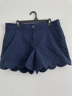 Pantalones Cortos Crown & Ivy Shelby Mujer Talla 14 AZUL MARINO Dobladillo Festoneado Texturizado Foto 1 de 4