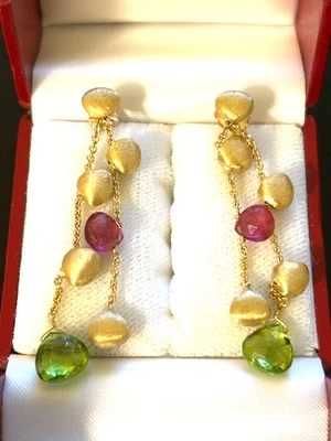 Pendientes Marco Bicego Oro Amarillo Sólido 18K Auténticos Hechos en Italia.-E551 Foto 1 de 4