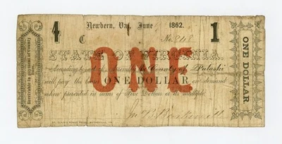 1862 $1 The County of Pulaski - Newbern, VIRGINIA Note CIVIL WAR Era - Image 1 of 2