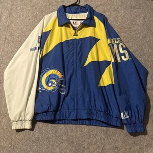 Vintage Los Angeles Rams Pro Line Jacket XL Sharktooth Windbreaker NFL Full Zip - Picture 1 of 9