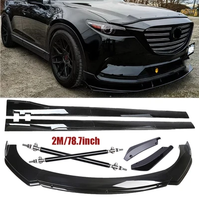 For Mazda CX-7 CX-9 Front Bumper Lip Splitter Spoiler Side Skirts Strut Rod Foto 1 de 4
