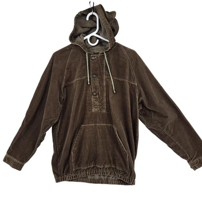 The Territory Ahead Hoodie Mens Small Brown Corduroy Pullover Kangaroo Pocket - Image 1 of 4