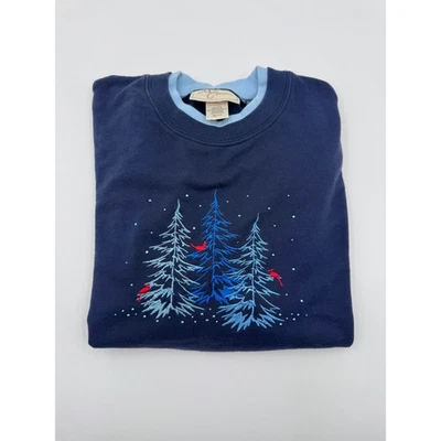 MC Sportswear Crewneck Cottage Christmas Embroidered Medium - Image 1 of 4