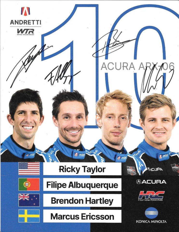 SIGNED 2024 WTR Andretti #10 ACURA ARX-06 Rolex 24 IMSA Hero Card F ALBUQUERQUE - Image 1 of 1