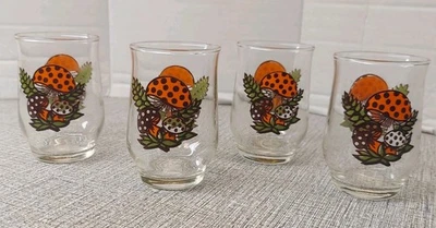 Vintage Merry Mushroom Set of 4 Double Sided 6 oz. Juice Glasses 1970s Sears - Image 1 of 4