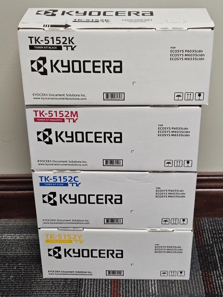 Kyocera TK5152 4-Color Toner Cartridge Set (Black, Cyan, Magenta, Yellow)