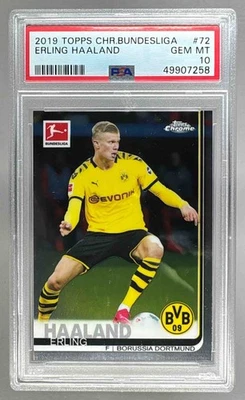 7258 Erling Haaland 2019 Topps Chrome 德甲 #72 新秀 RC PSA 10 — 第 1/2 张图片
