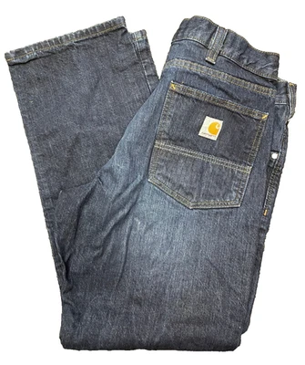 Carhartt Blue Men's Relaxed Fit Flex Jeans Size 35x30 Denim Work Pants - Image 1 of 4