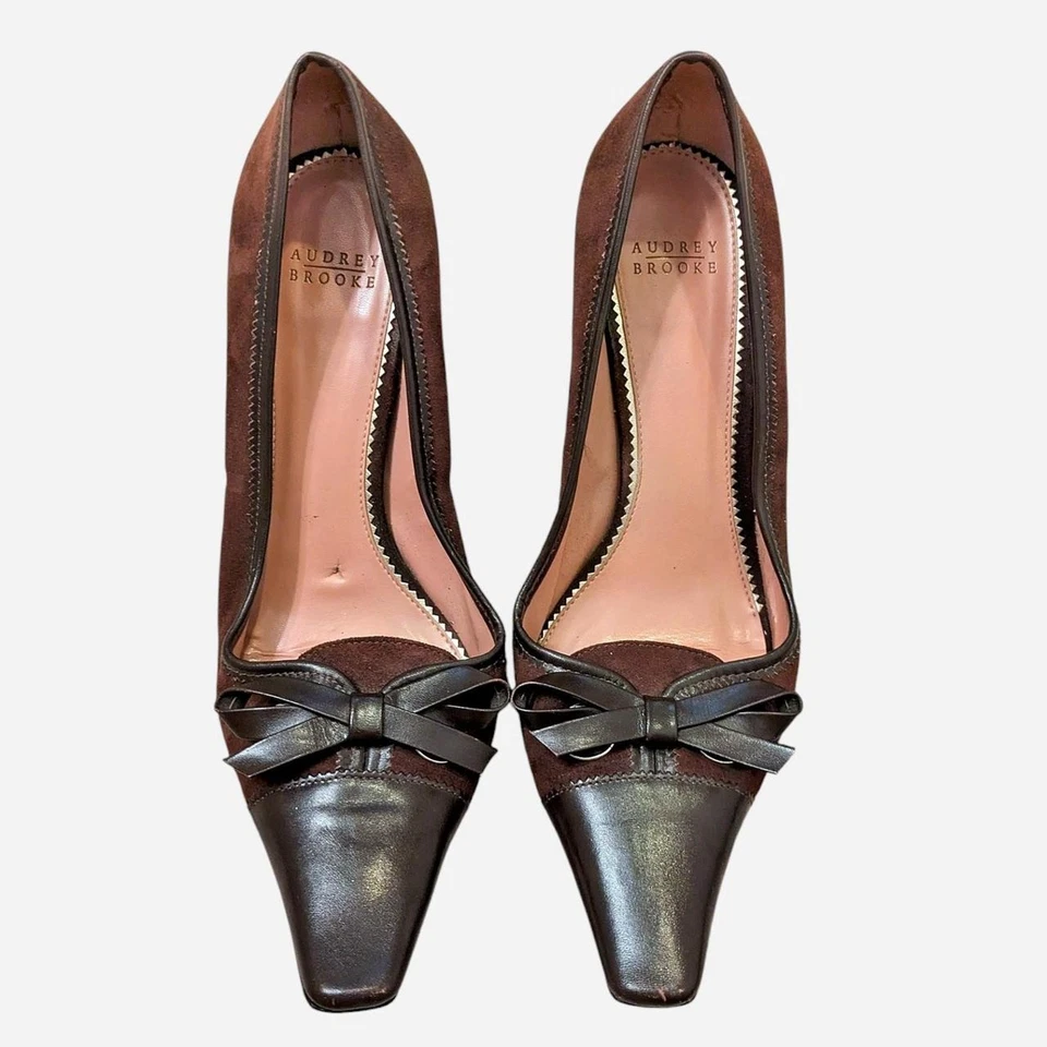 Gorgeous Vintage Unique Brown Leather Heels - Image 1 of 4