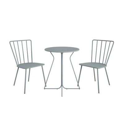 Poolside Gossip Collection Heidi Outdoor/indoor 3 Piece Bistro Set Light Gray - Image 1 of 4
