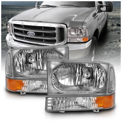 Anzo 111458 Headlight For Ford F-250 Super Duty 1999-2004 Left and Right Chrome - Image 1 of 4