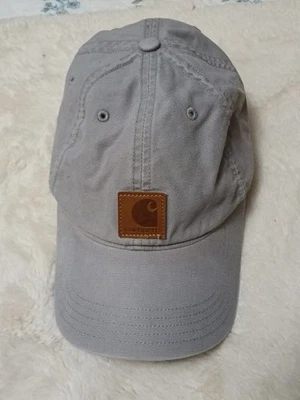 Gorra Carhartt correa trasera talla única parche de cuero ajustable usada Foto 1 de 3