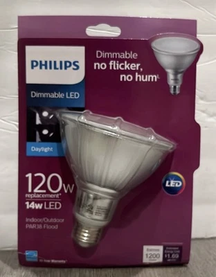 Philips 120W PAR38 Dimmable LED Flood Light Bulb Bright White Indoor/Outdoor - Image 1 of 4