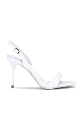 Sandalias de tacón alto Jeffrey Campbell Go Getter blancas satinadas talla 8 nuevas en caja Foto 1 de 4