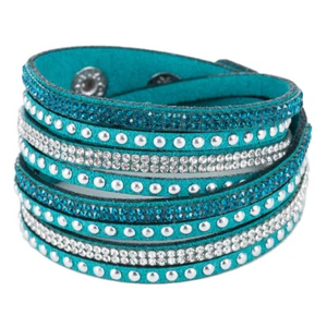 Bracciale donna con cristalli multifilo doppio giro linea swarovski cm. 40 - Imagen 1 de 1