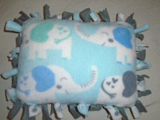 Blue Baby Elephant Hearts Baby Shower Tied Double Side Fleece Pillow~New
