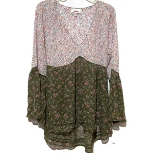 NWT BONGO XXL Juniors BOHO Pink Brown Floral Vtg - Picture 1 of 6