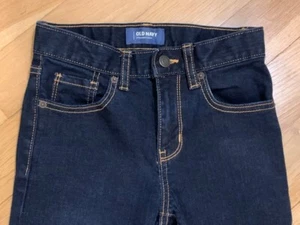 OLD NAVY Boys Straight Jeans Size 10  Slim Dark Blue Adjustable Waist - Picture 1 of 6