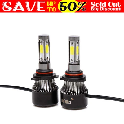 9012 LED Headlight Conversion Kit 2200W 330000LM High Low Beam Bulbs 6500K White Foto 1 de 4