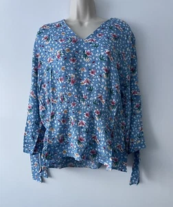 Blaue Bluse Pentlebay Blumenmuster - Bild 1 von 5
