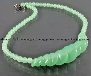 Collar de piedras preciosas de jade verde natural grado AAA 18 - Imagen 1 de 3