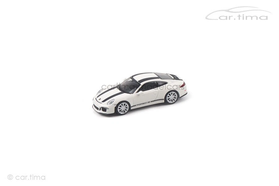 Porsche 911 (991) R Bianco/Striscie Decorative Nero MINICHAMPS 1:87 870066226 - Immagine 1 di 4