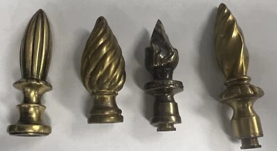 Vintage Set of 4 Brass Mid Century Modern Lampshade Lamp Topper MCM - Image 1 of 4